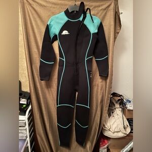 NWOT XUKER Women Men Wetsuit 3mm Neoprene Size Small Black/Blue Long Sleeve